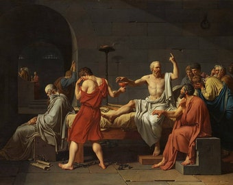 Jacques-Louis David The Death of Socrates 1787, High quality hand painted oil painting reproduction