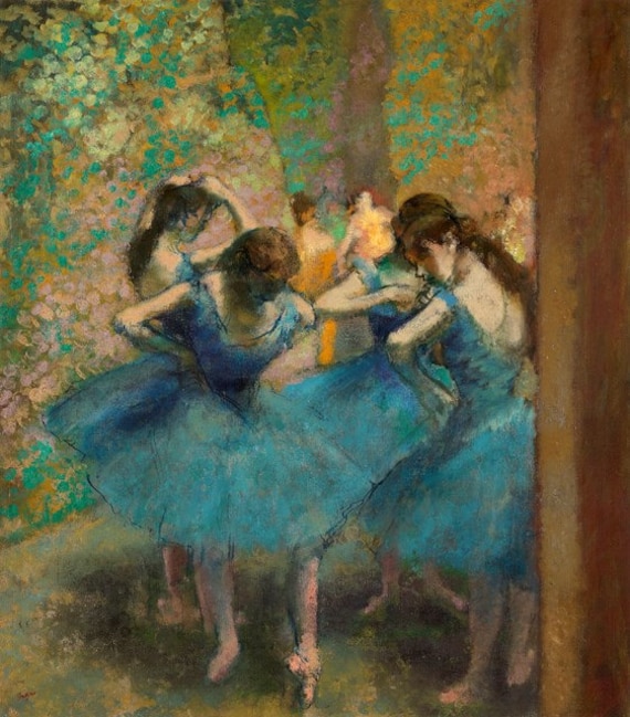 エドガー・ドガ「青い服の踊り子たち」1890年、高品質手描き油絵複製