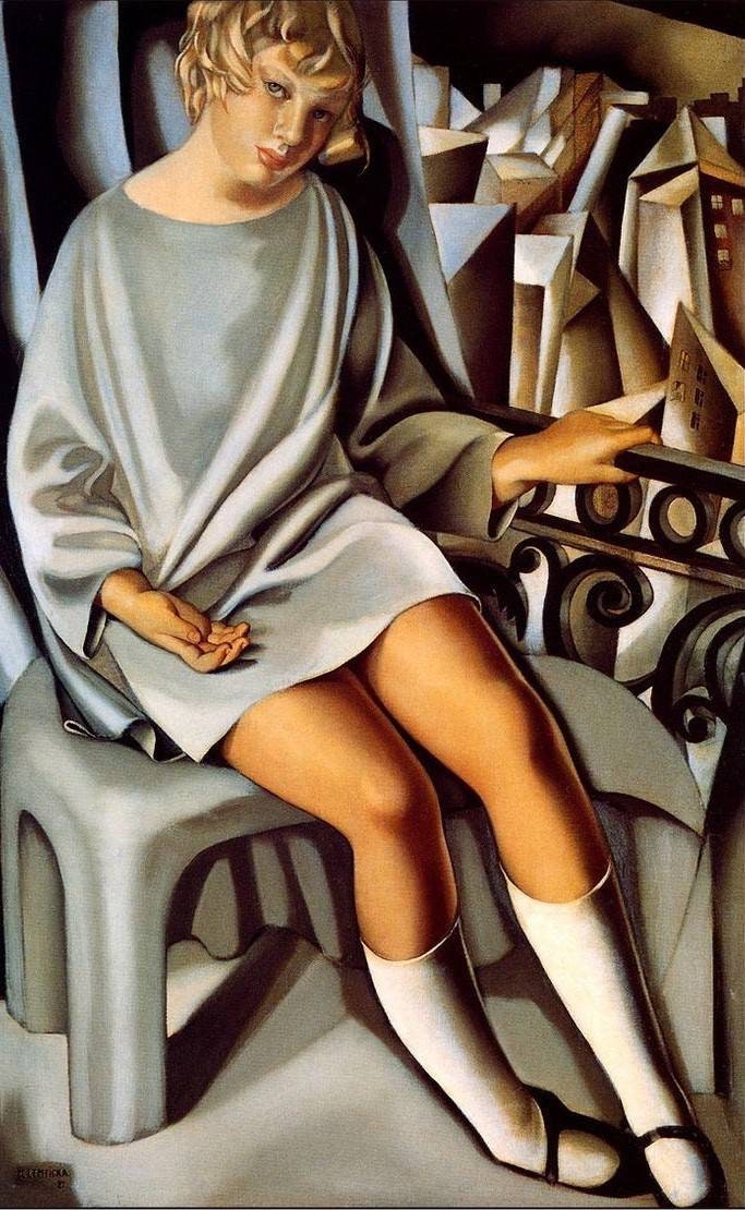 Tamara De Lempicka Kizette on the Balcony 1927 High Quality