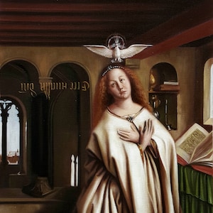 Jan van Eyck The Ghent Altarpiece closed, Oil on Canvas, High quality Hand painted oil painting reproduction