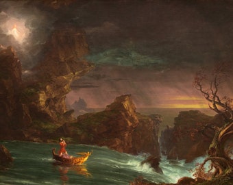 Thomas Cole The Voyage of Life Manhood 1842, 19th century masterpiece painting, High Quality oil painting reproduction