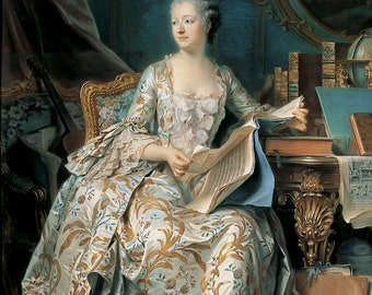 Maurice Quentin de La Tour Madame de Pompadour in her Study, Handmade oil painting reproduction