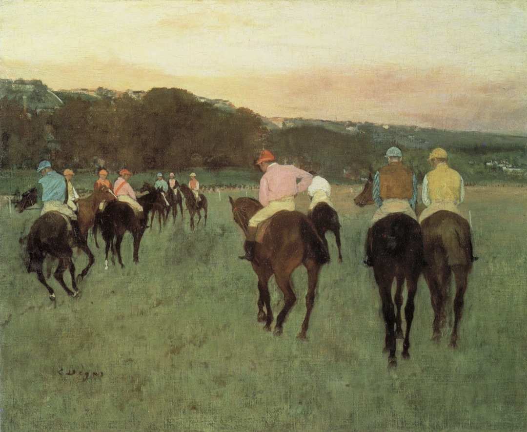 エドガー・ドガ作「ロンシャン競馬場の競走馬」（1871～74年頃