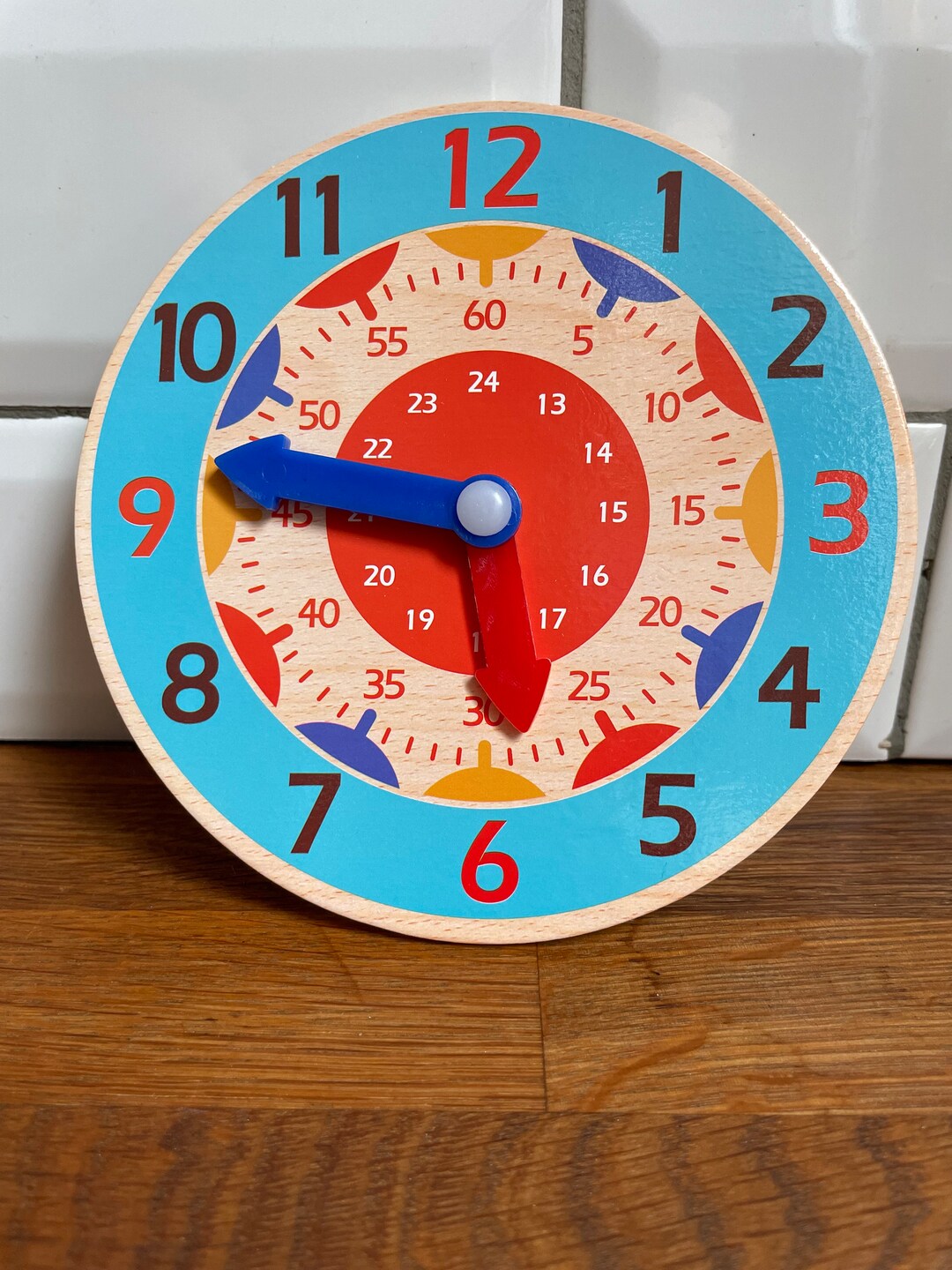 Montessori Wooden Teaching Clock Etsy
