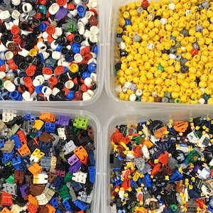 LEGO Lot of 50 Random Torsos, Heads, Legs & Hats! 200 parts Total to Create 50 Minifigures!