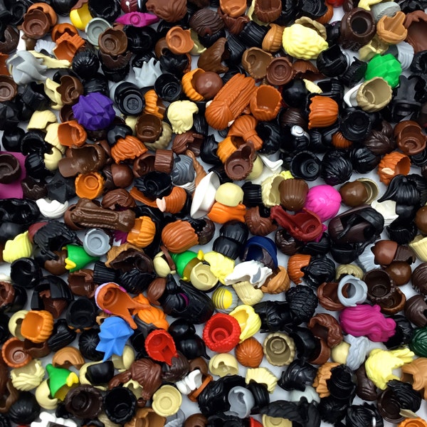 Lego lot of 25 Minifigure HAIR pieces randomly picked from HUGE selection! Headgear hairstyles only