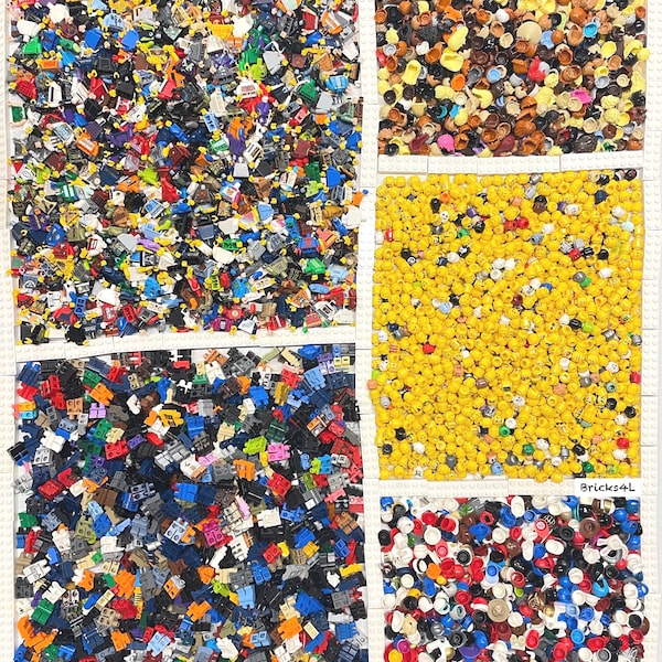 LEGO Build-Your-Own 25 Minifigures ~ 25 Heads, 25 Torsos, 25 Legs, 25 Hats/Hair pieces ~ 100 parts total!