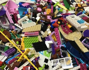 Legos FRIENDS pieces By The Pound! 1 Pound of genuine Lego pieces Pinks, Purples, & doll house building parts! + *FREE Friends Minifig*