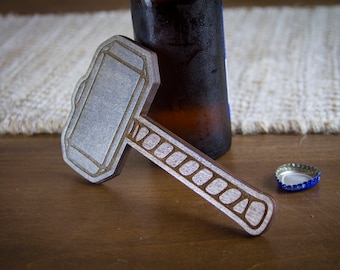 Mjolnir Hammer Magnetic Bottle Opener! Thor’s Hammer Bottle Opener for Craft Sodas or Beer! Magnetic for your fridge or grill!