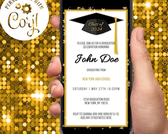 Invitación electrónica de graduación: Clase de 2026, plantilla DIY