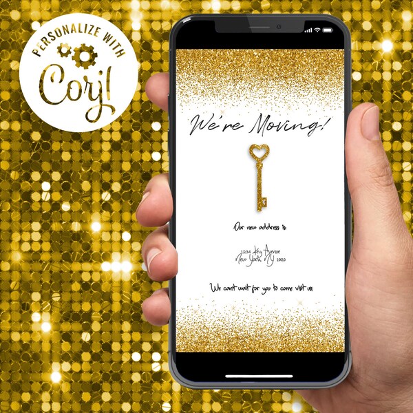 Umzugsankündigung, Elektronische Digitale Vorlage, We're Moving, We've Moved, Instant Download, Corjl