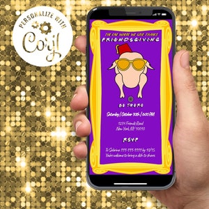 Friendsgiving Invitation Friends Inspired Digital Electronic Template Instant Download