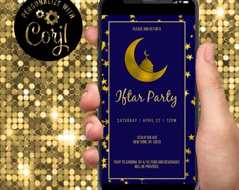 Iftar Celebration Text Invitation Template | Edit Text Yourself | Instant Digital Download