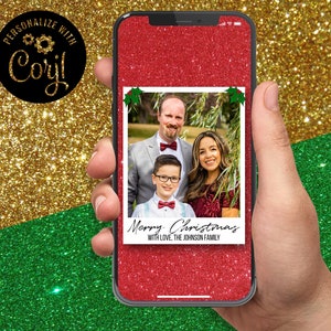 Elektronische Weihnachtskarte mit Foto | Weihnachten eCard Digitale Foto Vorlage | Familien Weihnachtskarte Digital | Weihnachtskarte | Korjl
