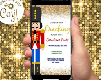 Fiesta de Navidad de Cascanueces: Invitación digital editable