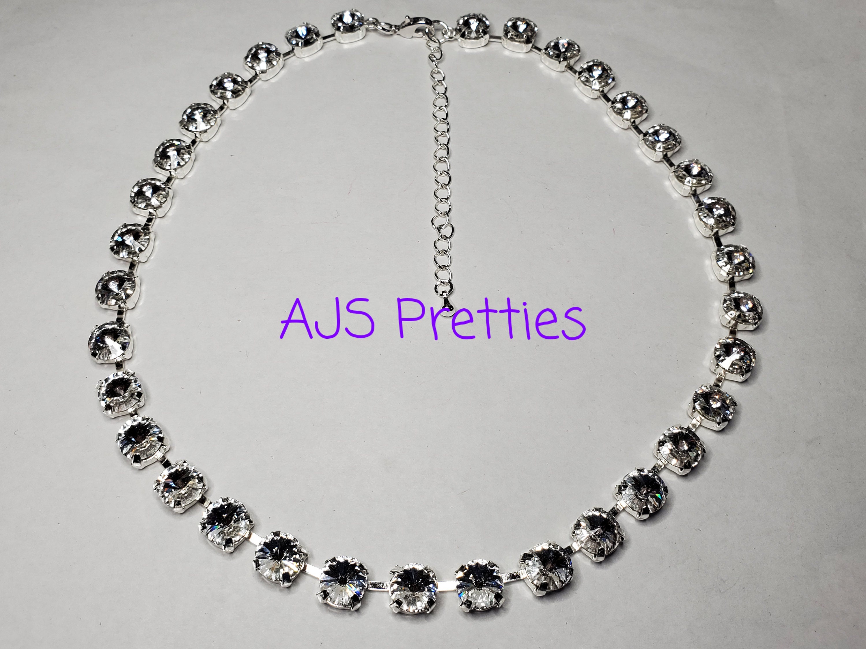 Clear 8mm Chaton Crystal Tennis Collar 16 Necklace With Etsy