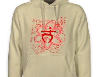 Cream Hoodie - Root Chakra in Red - Small