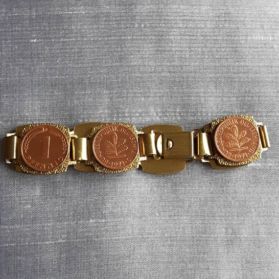 German Coin Bracelet German Pfennig Vintage Coin … - image 2