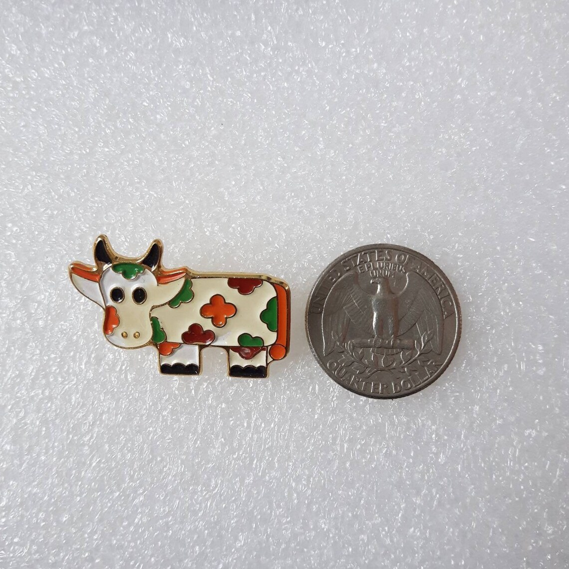 Vintage Cow Pin Enamel Cow Pin Multi Color Cow Pin Etsy