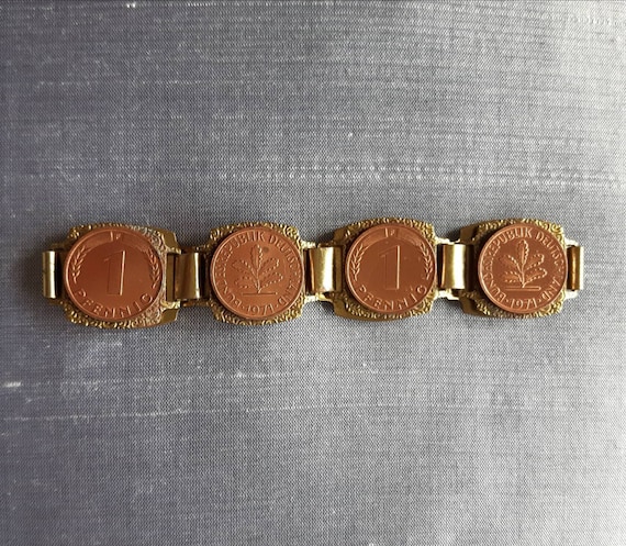 German Coin Bracelet German Pfennig Vintage Coin … - image 4