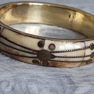Brass Bone Bangle Bracelet