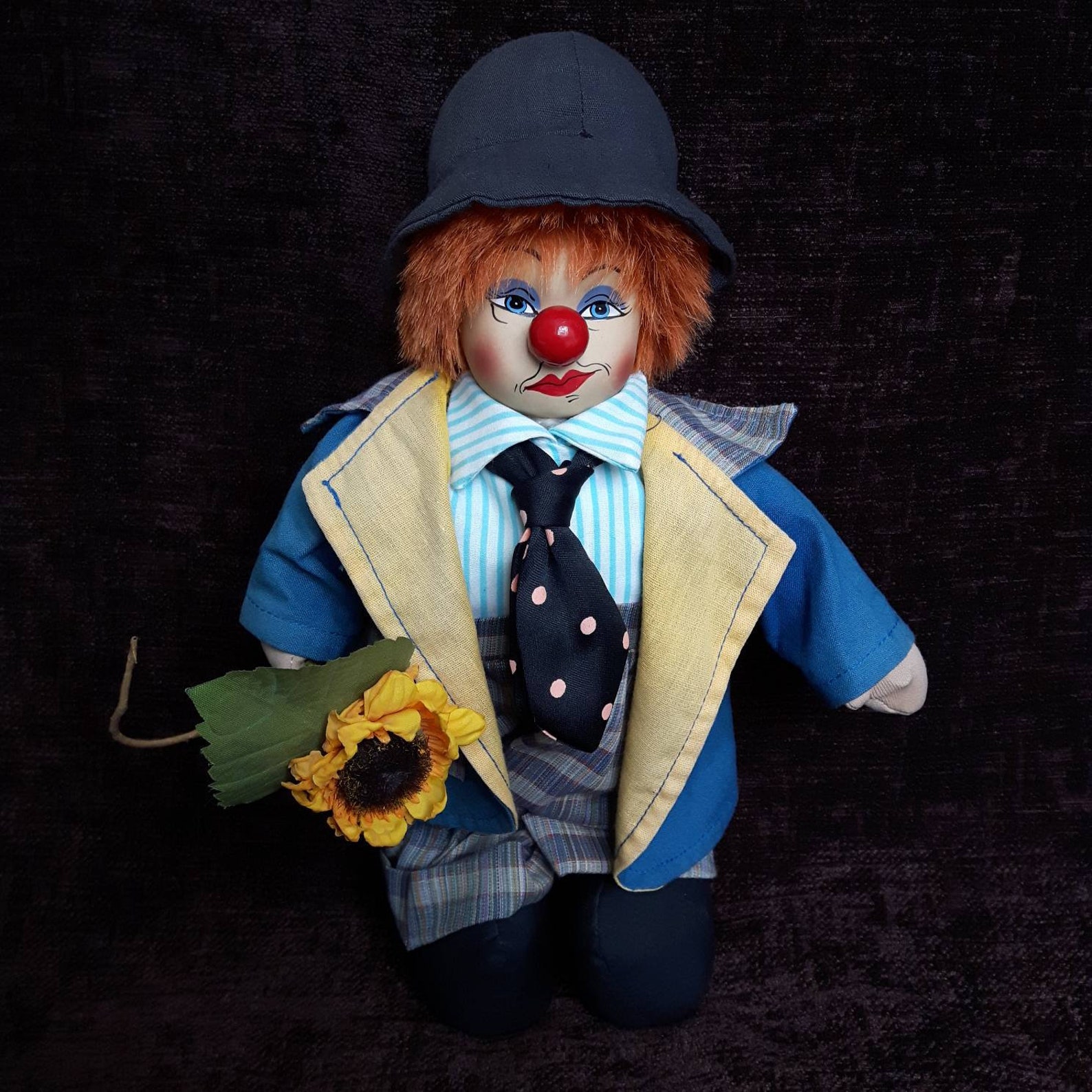 Vintage Clown Doll Porcelain Face Clown Doll Hobo Clown Doll Etsy