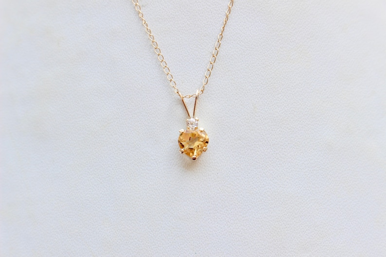Citrine pendant, Citrine necklace, 10Kt Gold necklace, 10Kt Gold Chain, Citrines, Gold Necklace, Burhani Gems image 6
