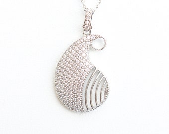 FREE SILVER CHAIN, Sterling Silver Pendant, Swarovski Pendant, Silver Pendant