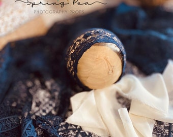 Newborn Victorian blue lace bonnet