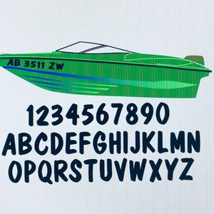 Aangepaste boot decal sticker registratienummer 2 stickers (rechts/links) kopen 2 set Get 3e gratis