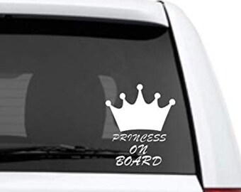 Princess on Board #4 JDM Funny Vinyl Decal Sticker Car Window Bumper Laptop 6" 