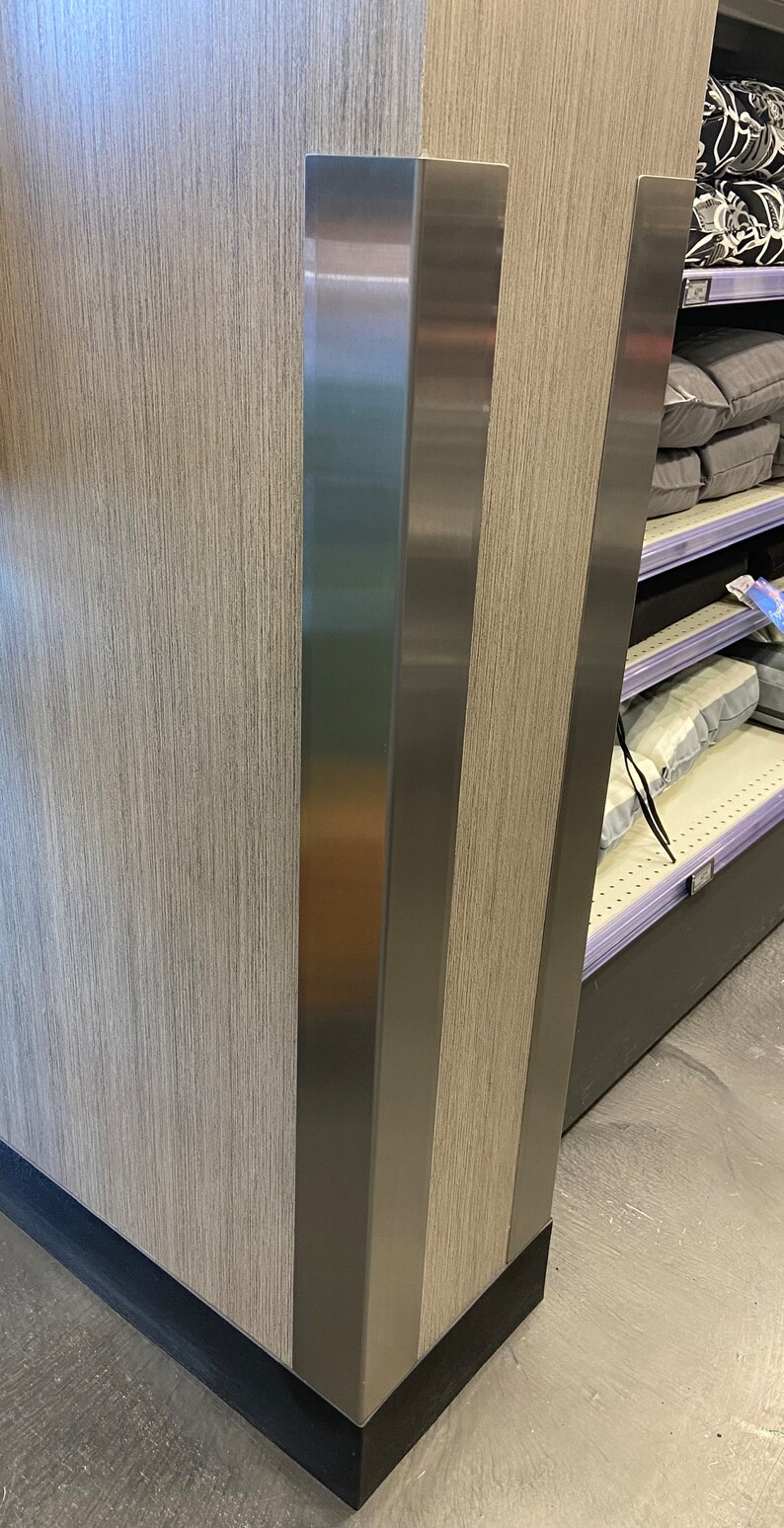 Brushed Stainless Steel Corner Guard Finishing Food Grade 2''x 2'' X 48 ...