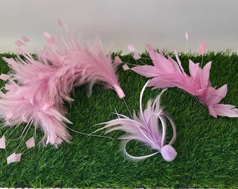 Pink bridesmaid/ flower girl feather mount collection