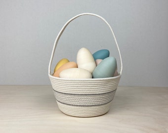 Easter Basket with Grey, Easter Baskets for Kids, Easter Gifts, Easter Bunny Basket, For the Host, Gift for Host