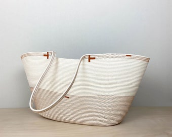 Market Bag - Rust, Farmers market basket or Summer beach tote, Mother’s Day gift