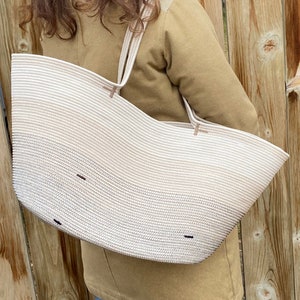 Market bag Ombré, Farmers Market Basket or Summer tote bag, Wedding bag, Bag for Honeymoon image 9