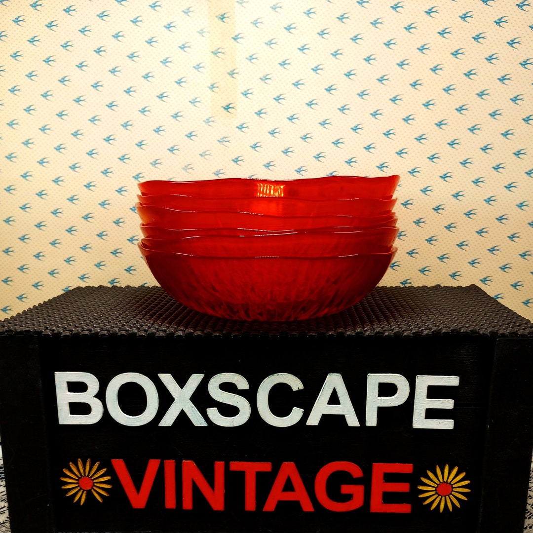 Vintage Amberina Glass Bowls Amberina Glass Salad Bowls Red Etsy