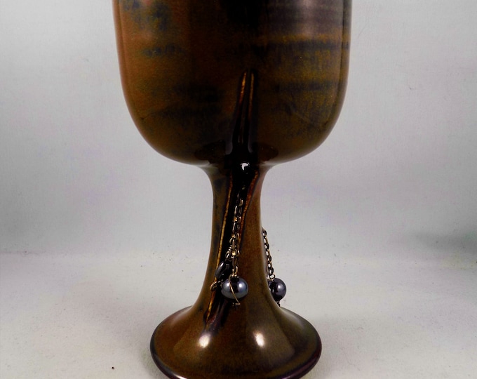 Pottery Wine Glass, Canadian Pottery Chalice, Ceramic Cup With Bells