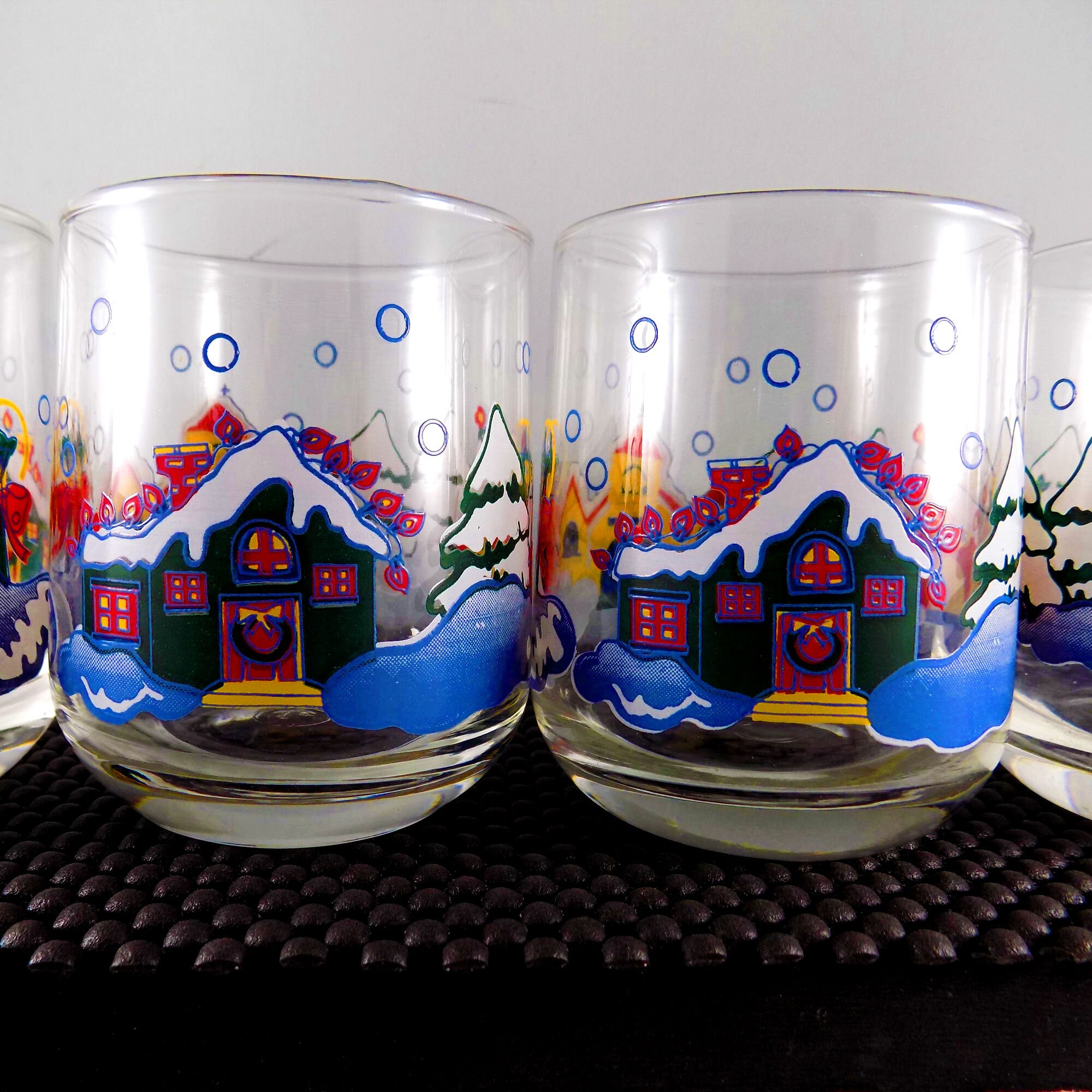 Vintage KIG Christmas Glasses Xmas Tumblers Xmas Glassware Etsy