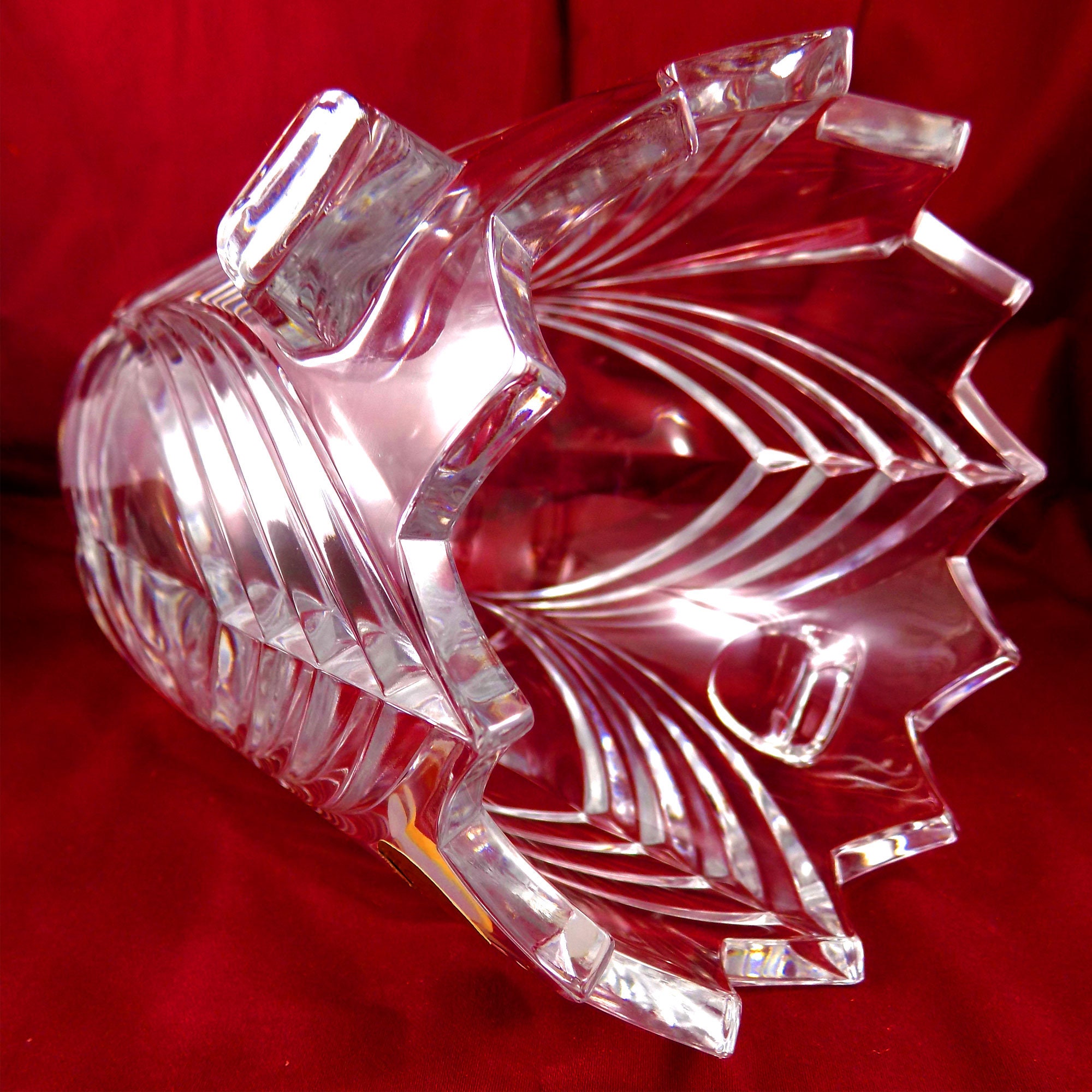 Vintage Bohemia Crystal Vase Czech Crystal Flower Vase Etsy