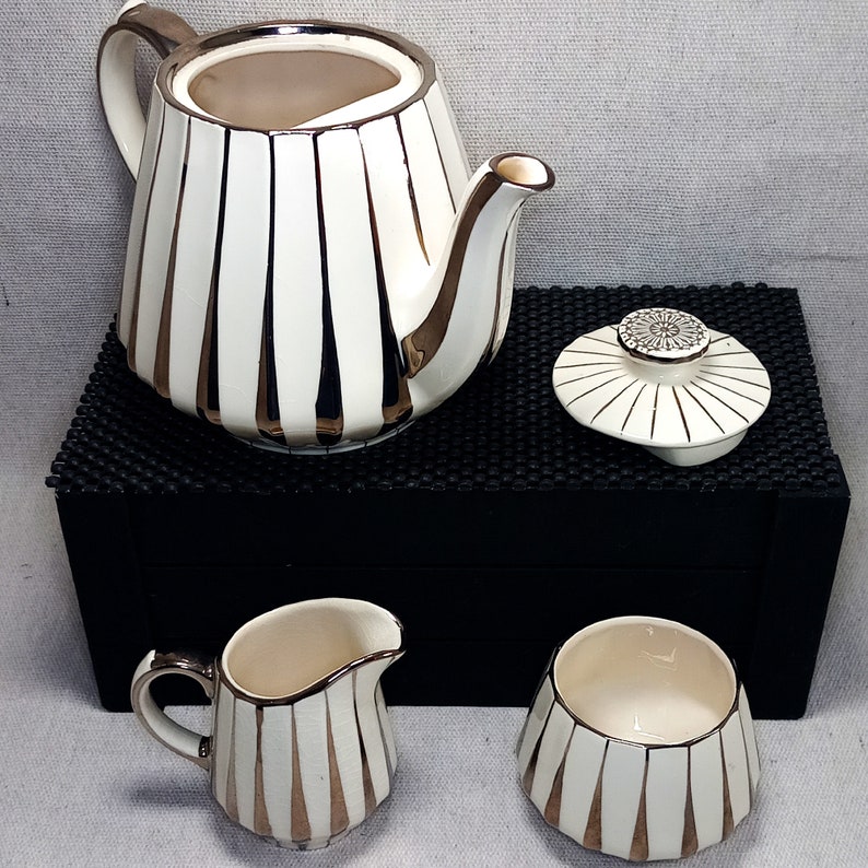 Vintage Sadler Tea Set Sadler Teapot Sugar Bowl and Milk Etsy Canada