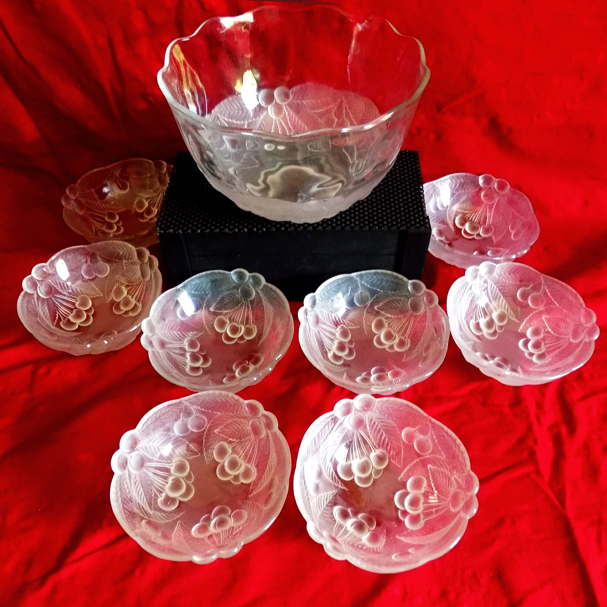Vintage Mikasa Crystal Salad Bowl Set Large Serving Bowl Etsy