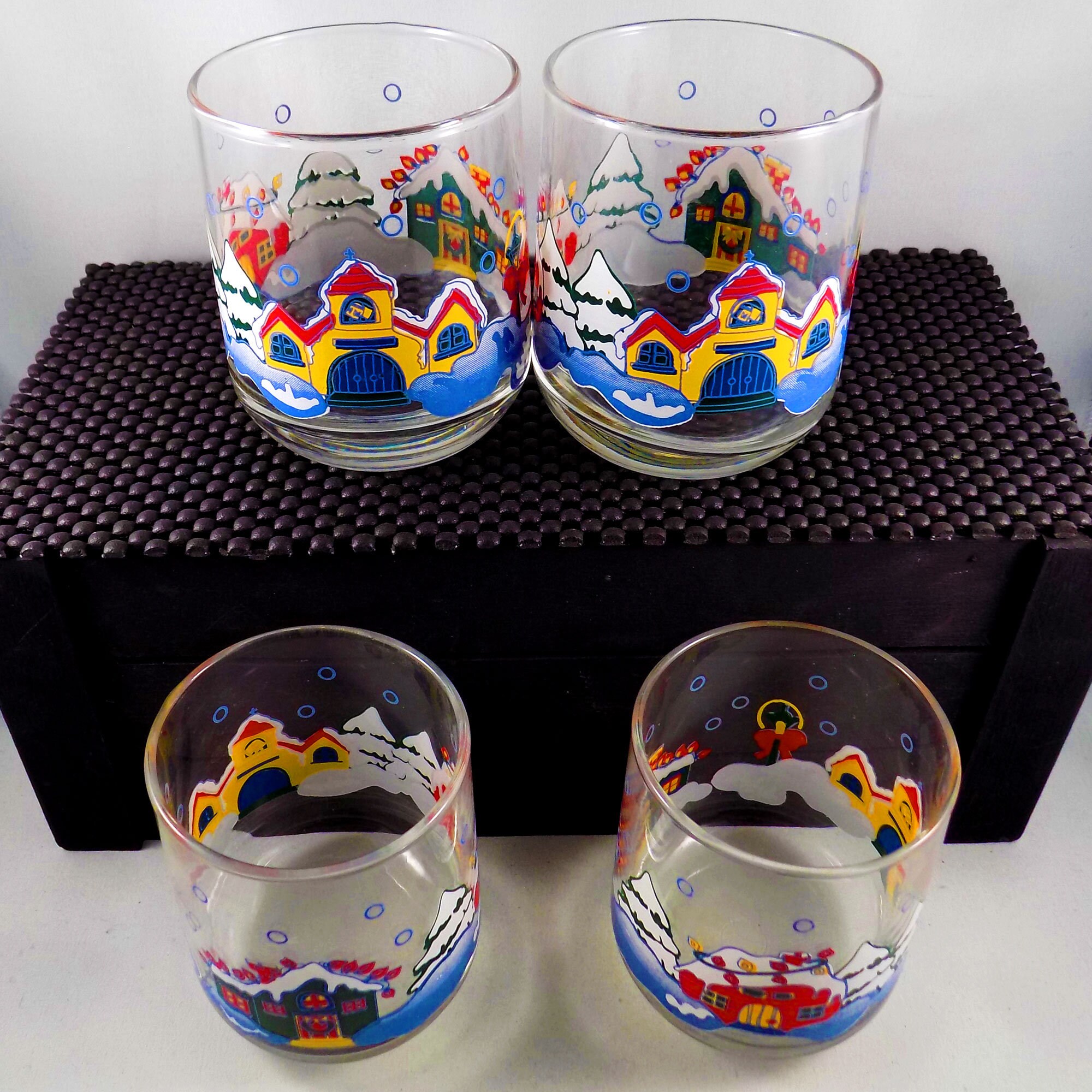 Vintage KIG Christmas Glasses Xmas Tumblers Xmas Glassware Etsy