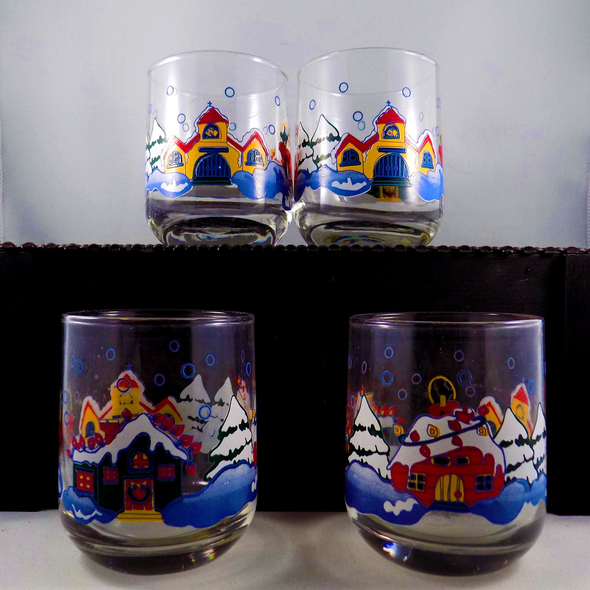 Vintage KIG Christmas Glasses Xmas Tumblers Xmas Glassware Etsy