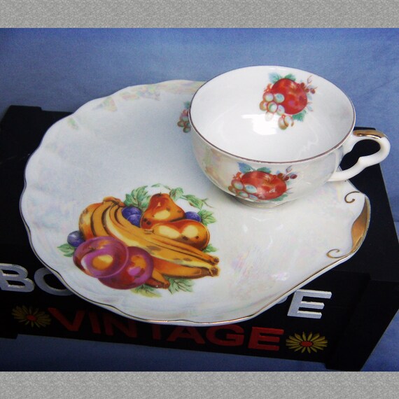 Antique snack plate hotsell and cup set