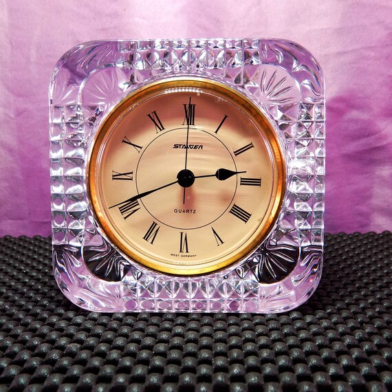 Kristall German Staiger West Mantle Quartz Vintage Uhr, Staiger Clock Tischuhr,