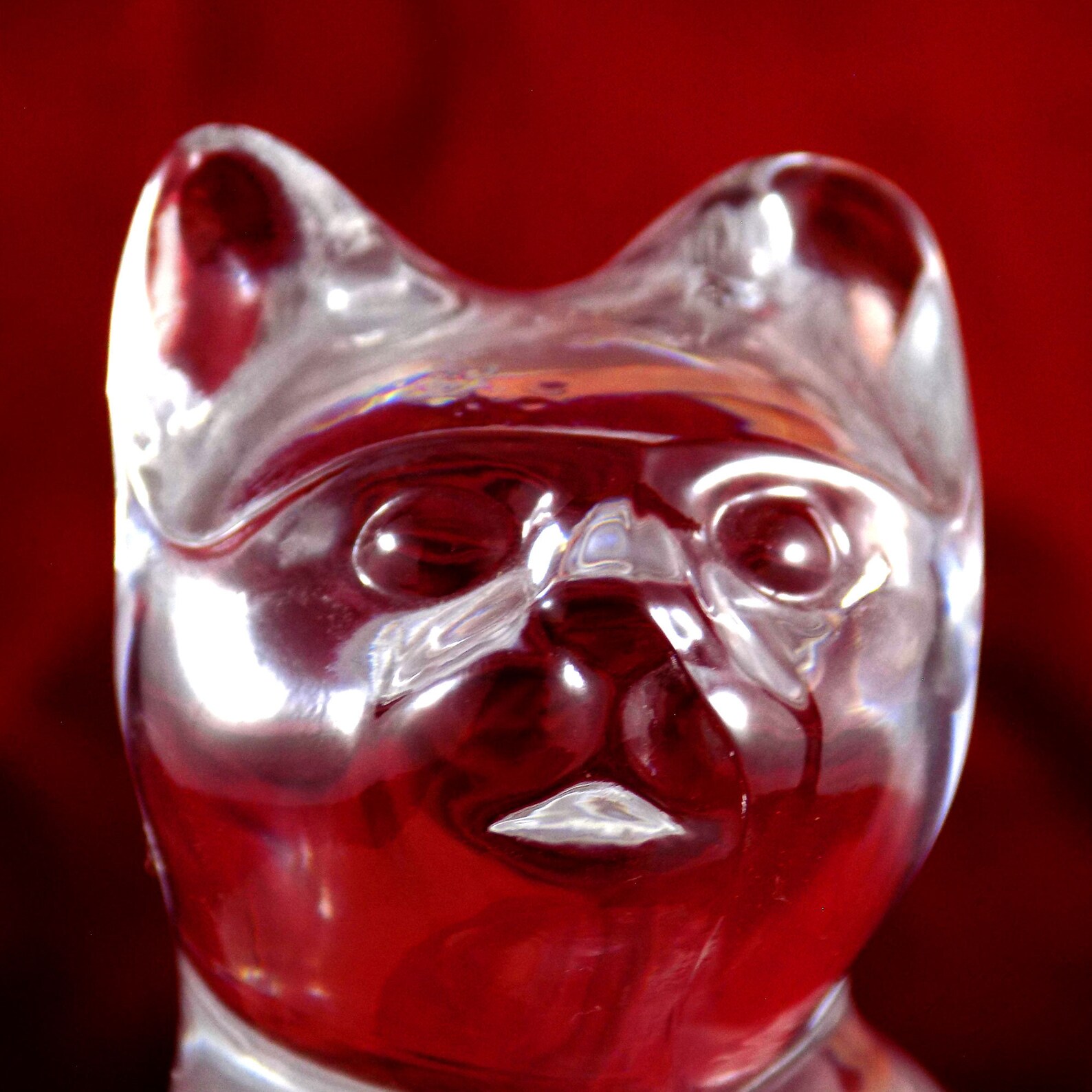 Vintage Glass Cat Ornament Clear and Frosted Glass Etsy
