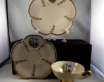 Vintage Johann Seltmann Tea Cup, Saucer and Side Plate, Johann Seltmann Teacup Trio, Made in Bavaria, Vintage Tea Set