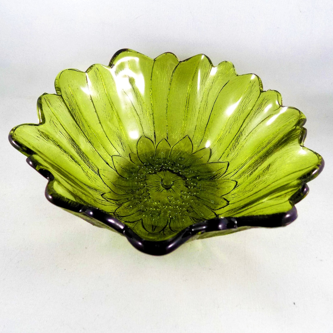 Vintage Green Glass Bowls Green Salad Bowls Bowls with Etsy