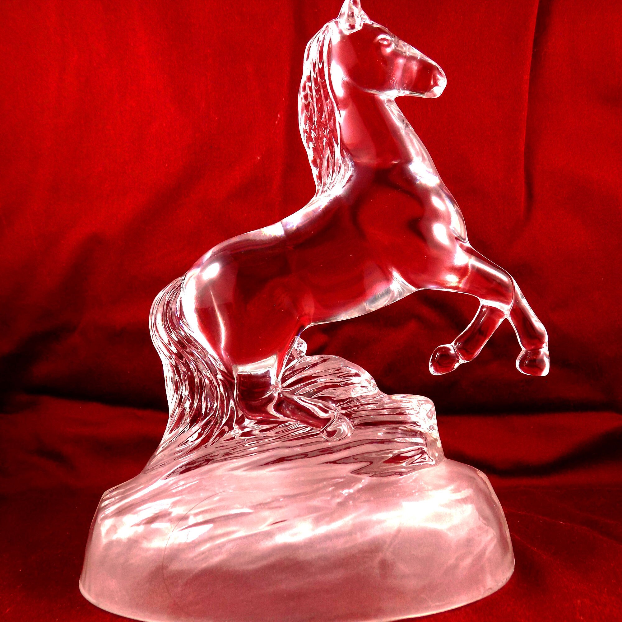 Vintage Glass Horse Ornament Clear and Frosted Glass Horse Etsy